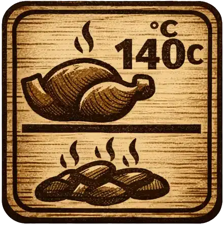 Indirekt grillezés ikon 140 fokkal