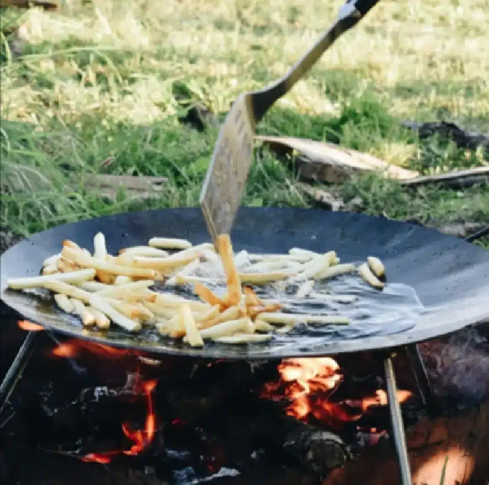 első sütés grillező tárcsán zöldségekkel